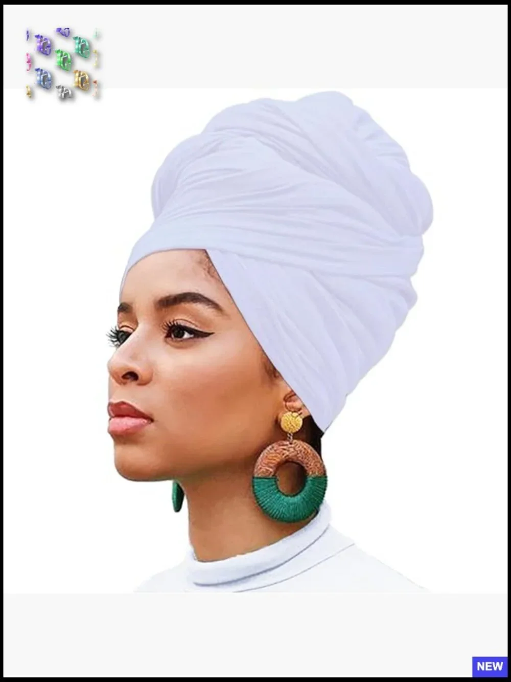 Extra Long Stretch Turban Head Wrap Bohemian Scarf Soft Breathable Polyester